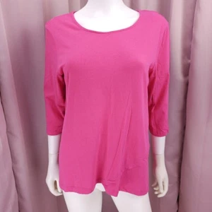 Christopher & Banks Petite Women's Pink Round Neck 3/4 Sleeve Shirt Top PL - Picture 1 of 7