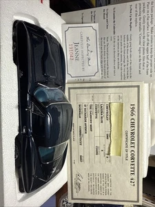 Danbury Mint 1:24 Scale 1966 Chevy Laguna Blue Corvette 427 MIB Title And Care - Picture 1 of 19
