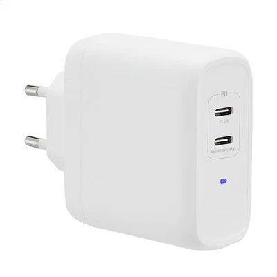 Amazon Basics Usb-C-Wandladegerät Mit 2 Anschlüsse, 63W, Gan, Für Laptops, Table - Bild 1 von 4