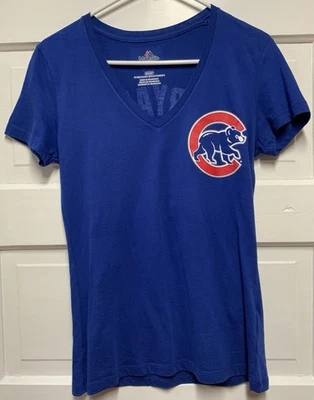 Chicago Cubs BRYANT # 17 V-neck Cotton Shirt T-shirt Women's Small - Blue - Image 1 of 3