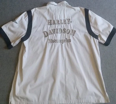 Camisa mecánica Harley Davidson para hombre 2XL logotipo bordado deletreado manga corta Foto 1 de 4