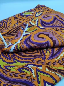 Orange Purple Cotton Viscose Fabric by Yard | 150x100 cm - Picture 1 of 8