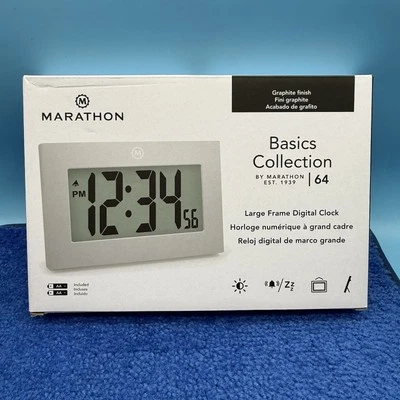 Marathon Digital Frame Clock Gray (CL030064GG) - Image 1 of 2