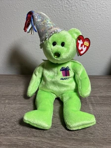 Ty Beanie Baby - AUGUST der Geburtstag Teddybär (8-9,5 Zoll) Neu mit Etikett - Bild 1 von 8