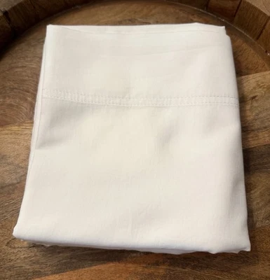 Pottery Barn Kids 100 % algodón orgánico niño pequeño (solo sábana plana) BLANCO, caja abierta Foto 1 de 4