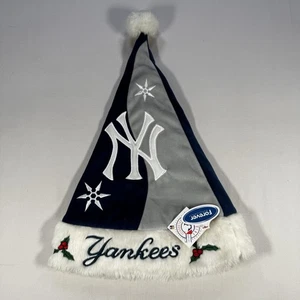 NWT MLB New York Yankees Christmas Santa Hat - Blue White Grey - Forever - Picture 1 of 6