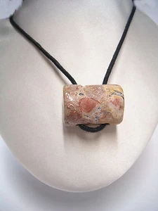 Natural Stone Pendant And Black Cord Necklace - Picture 1 of 2
