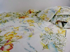 Vintage Sheer Floral Fabric, John Kaldor, Cottagecore Dress Curtain Sewing 3m - Picture 1 of 10