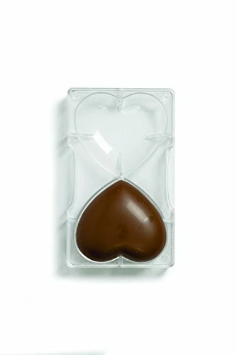 Stampo Cuore di Cioccolato in policarbonato 2 Cavità Decora