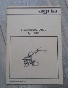 Lista de piezas de repuesto monociclo Agria 2100 - Imagen 1 de 1