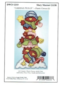 CARDINAL PILE UP Wall Hanging 7ct Plastic Canvas KIT (#934) - Picture 1 of 1