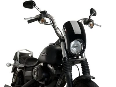 Puig Black Anarchy Semi Fairing Harley Davidson Dyna Street Bob FXDB 2006-2017 - Изображение 1 из 2