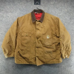 VTG Carhartt Jacket Mens 54 Quilted Lined Barn Chore Coat Made in USA 6QLC 80s - Picture 1 of 17