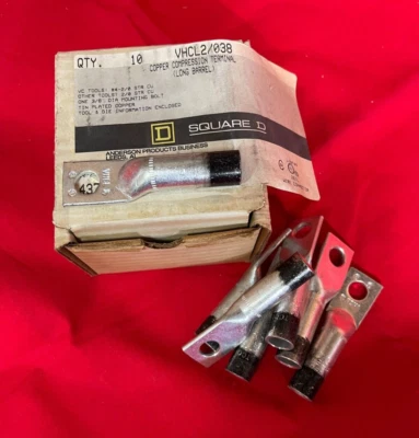 TERMINALES DE COMPRESIÓN DE COBRE CUADRADO D BARRIL LARGO VHCL2/038 **CAJA DE 7** Foto 1 de 4