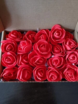 Paquete de cabeza de flor rosa de espuma roja tamaño 20 unidades, Foto 1 de 4