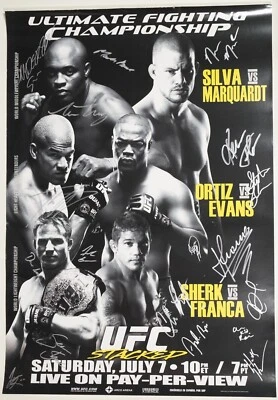Póster de Anderson Silva Tito Ortiz Rashad Evans +15 firmado con tarjeta UFC 73 2007 SBC Foto 1 de 4