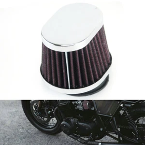1×Motorcycle Bikes Carburetor 50MM Air Filter ATV Elliptical Intake w/Clamp Kit - Picture 1 of 13