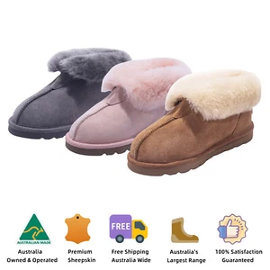 UGG Roozee Unisex Slippers- Made in Australia Premium Sheepskin Wool Ankle Boots - Picture 1 of 17