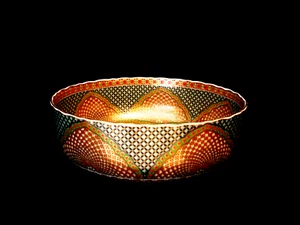 10" Marked Kozan Gama JAPANESE SHOWA PERIOD KUTANI BOWL - Picture 1 of 12