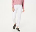 NEW Martha Stewart White Knit Denim Skinny Ankle Jeans w/Zipper Detail Women 2