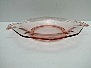 Vintage Pink Depression Glass Dish Octagon Double Handled Tray - Picture 1 of 4