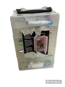 Vintage Plano 3520 Tackle box Tackle-box W/ Tackle 26 Lures !!! Rapala , Rebel - Picture 1 of 11