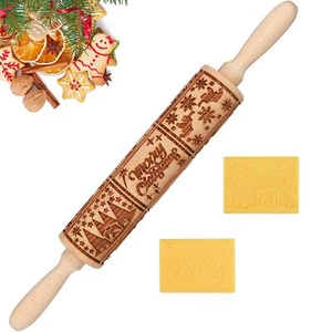 Christmas Nativity Embossed Rolling Pin - Perfect Christmas Baking Supplies f... - Picture 1 of 8