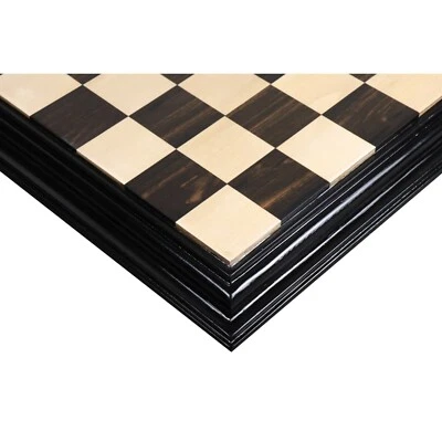 21" Ebony & Maple Wood Luxury Chess board with Carved Border- 57 mm Square - Image 1 of 4