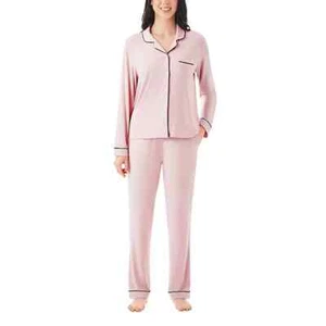 Member's Mark Women's Notch Collar Pajama Set Size Small Vintage Pink - Picture 1 of 5