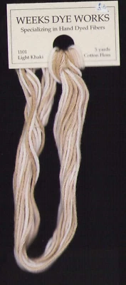 Weeks Dye Works Hand Dyed Floss 1101 Light Khaki 5 yds Cross Stitch Needlepoint - Image 1 of 2
