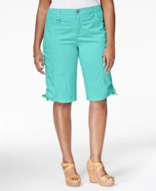 Shorts cargo descontraído Style & Co. plus size bainha franzida tamanho 22W - Imagem 1 de 4