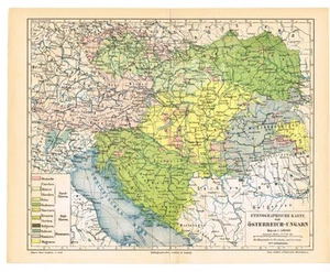 Ethnic composition of Austria Hungary 1885 Czechia Poland Croatia Slovakia - Picture 1 of 10