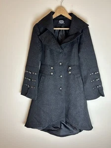 Hearts and Roses Jacke 8 L Steampunk Gothic Schwarz Damen Mantel Schnalle Steampunk - Bild 1 von 5