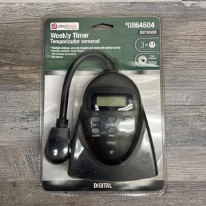 Utilitech Digital Outdoor Weekly Timer with 3 Built-In Outlets  (0864604) - Picture 1 of 2