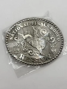 SEALED 1984 Hesston NATIONAL FINALS RODEO BELT BUCKLE Bronc ADULT Fred Fellows - Picture 1 of 2