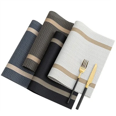 Space Saving 6Pcs Heat Resistant PVC Placemats for Dining Table 45x30cm - Image 1 of 4