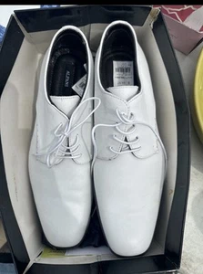 Alfani Men's White Low Top Dress Shoes Size 10 M Wedding Suit Comfy Brand New - Picture 1 of 7