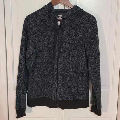 Толстовка с капюшоном Danskin Now черная хлопковая смесь спортивная одежда на молнии большая 12/14 - Изображение 1 из 3