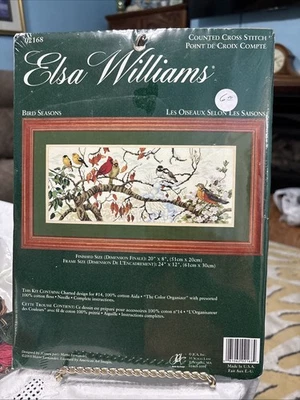 Kit de punto de cruz contado "Bird Seasons" 2005 Elsa Williams # 02168 sellado Foto 1 de 4