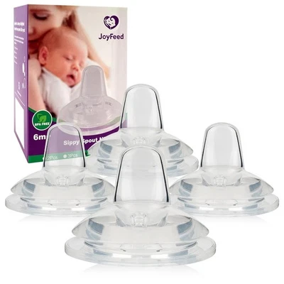"Silicone Sippy Spout Nipples for Philips Avent, 6+M, 4-Pack, Variable Flow " - Image 1 of 4