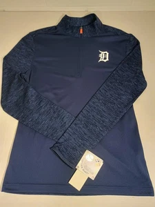 Men's Detroit Tigers Majestic Cool Base 1/2 Zip Lightweight Pullover Medium New - Picture 1 of 7