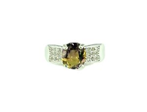 AMETRINE AND WHITE TOPAZ ACCENTS RHODIUM OVER 925 STERLING SILVER RING SIZE 7 
