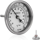 Stainless Steel Thermometer Dial Thermometer 1/2 NPT Homebrew Kettle Thermometer