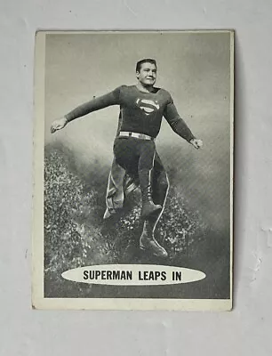 Vintage 1965 Topps Trading Card Superman Leaps In #33 Rare National Periodical - Image 1 of 4