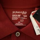 Nwt St Johns Bay Polo Shirt Quick-Dri Size 2Xlt Red Short Sleeve Big Tall
