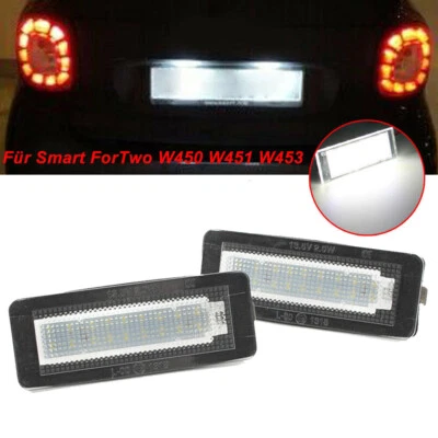 Weiß LED Kennzeichenbeleuchtung Für Smart Fortwo Coupe Cabrio W450 W451 W453 #P - Bild 1 von 4