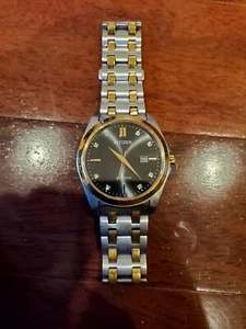 Citizen Corso Diamond Eco-Drive E111 Two Tone Steel Men's Watch Sapphire PN - Picture 1 of 9