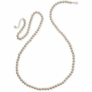 NEW CHARTER CLUB Silver Tone Imitation 8 mm Pearl Long Statement Necklace - Picture 1 of 4