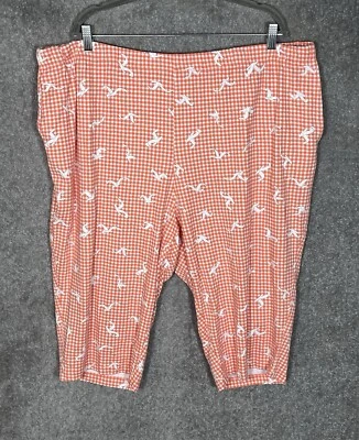 Pantalones capri Lands End para mujer talla 3X naranja a cuadros gaviota pájaros bolsillos tirar Foto 1 de 4