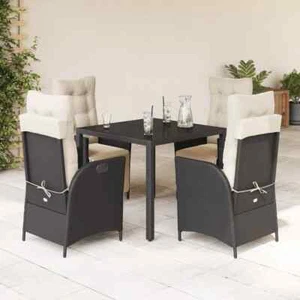 Patio Dining Set with Cushions Outdoor Garden Furniture Poly Rattan vidaXL  - Picture 1 of 48